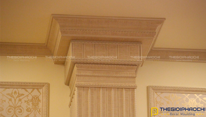 phào chỉ trang trí đầu cột nhà vuông